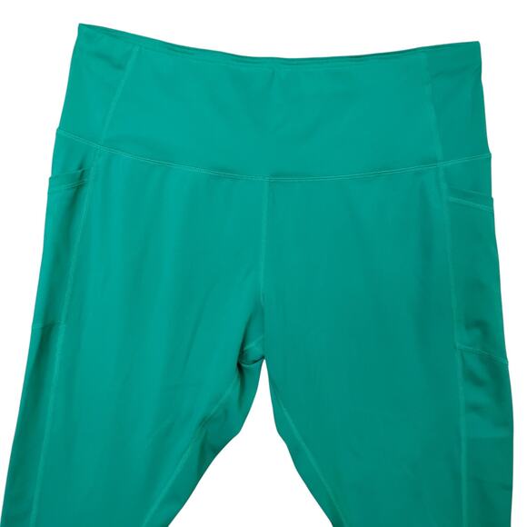 All In Motion Cropped Leggings Size XXL Green 2 Side Pockets Infinite Drawstring - Picture 3 of 7